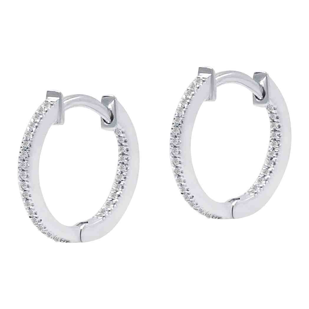 Huggie Hoop Inside Outside Lab Created Diamond Earrings ER21139A
